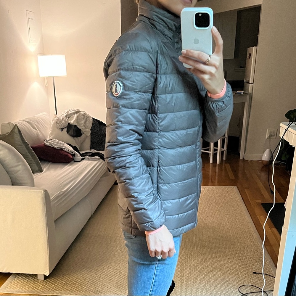 COPY - Harvey & Jones Metallic Light Grey Bronze Down Jacket